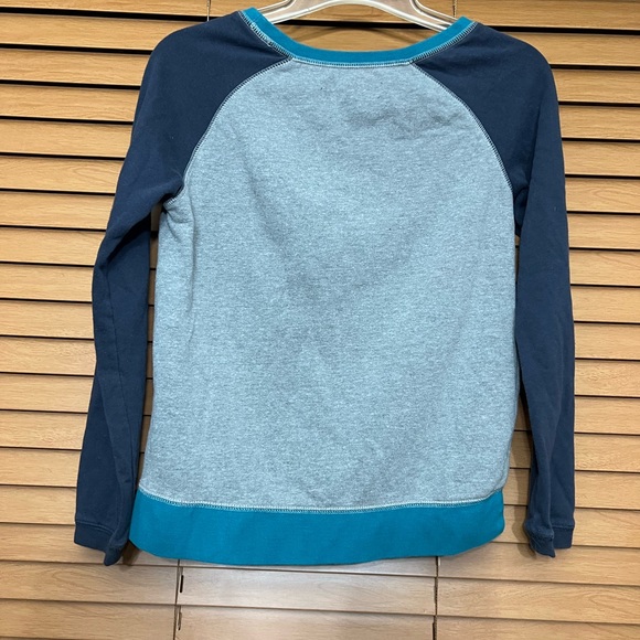 VANS Gray Teal Aztec Print Logo Sweatshirt Size M - Picture 2 of 4